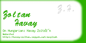 zoltan havay business card